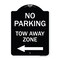 Signmission No Parking Tow Away Zone W/ Left Arrow Heavy-Gauge Aluminum Sign, 24" x 18", BW-1824-23610 A-DES-BW-1824-23610 - alternate 1